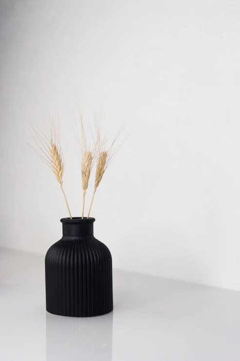 Serene Ribbed Ceramic Vase - Image 6