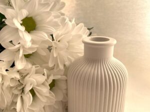 Serene Ribbed Ceramic Vase