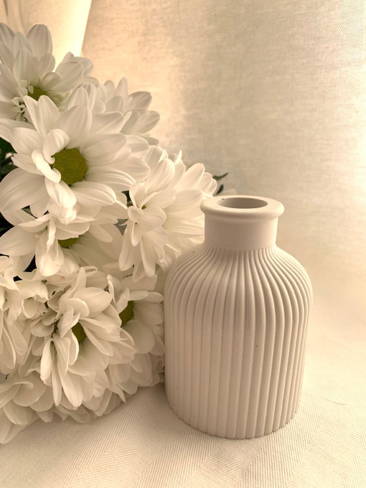 Serene Ribbed Ceramic Vase